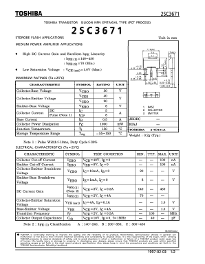 2SC3671 Datasheet PDF Toshiba