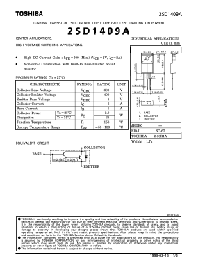 D1409 Datasheet PDF Toshiba