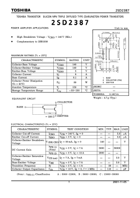 D2387 Datasheet PDF Toshiba