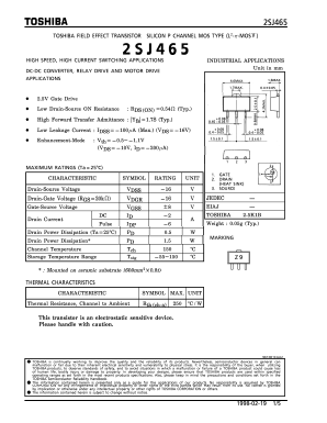 2SJ465 Datasheet PDF Toshiba