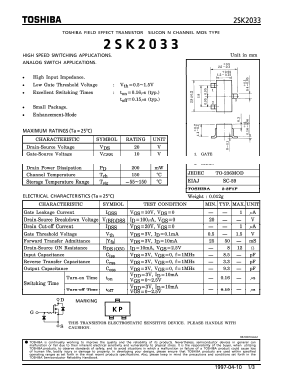 2SK2033 Datasheet PDF Toshiba