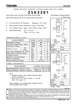K3301 Datasheet PDF Toshiba