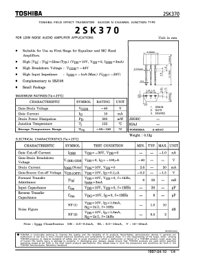 K370 Datasheet PDF Toshiba