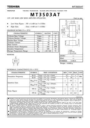 MT3S03AT Datasheet PDF Toshiba