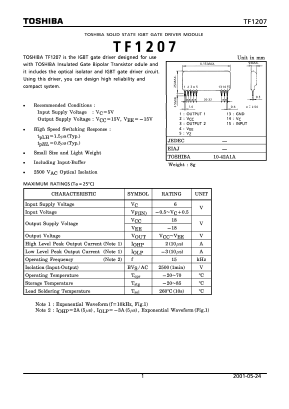 TF1207 Datasheet PDF Toshiba