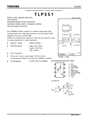 TLP551 Datasheet PDF Toshiba