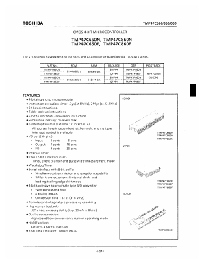 TMP47C660 Datasheet PDF Toshiba