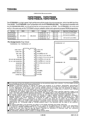TMP87P808LN Datasheet PDF Toshiba