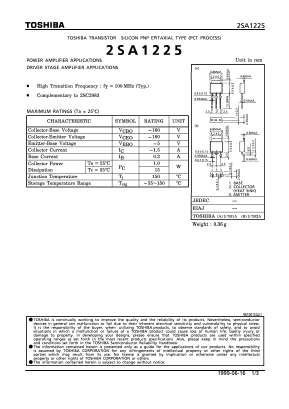 A1225 Datasheet PDF Toshiba