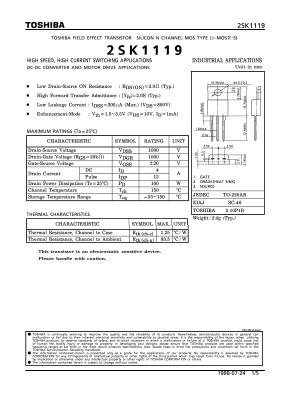 2SK1119 Datasheet PDF Toshiba
