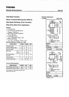 K1792 Datasheet PDF Toshiba