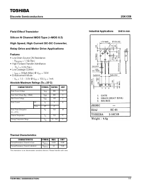 K1358 Datasheet PDF Toshiba