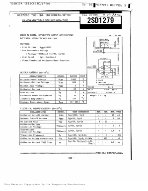 2SD1279 Datasheet PDF Toshiba