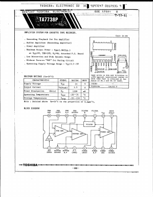 TA7738P Datasheet PDF Toshiba