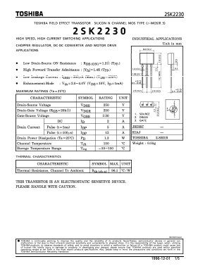 2SK2230 Datasheet PDF Toshiba