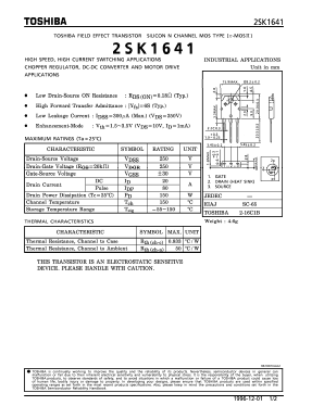 2SK1641 Datasheet PDF Toshiba