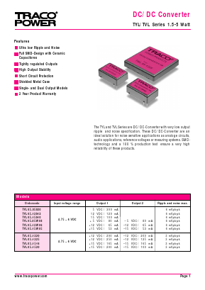 TYL05-15S10 Datasheet PDF Traco Power