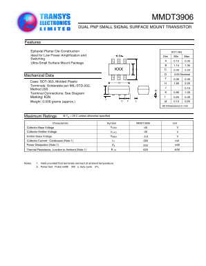 MMDT3906 Datasheet PDF Transys Electronics Limited