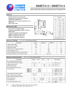 MMBTA13 Datasheet PDF Transys Electronics