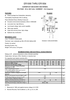 ER1001A Datasheet PDF Transys Electronics