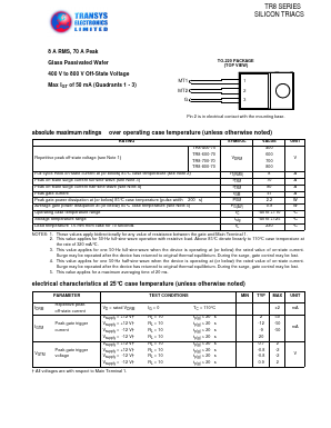 TR8 Datasheet PDF Transys Electronics