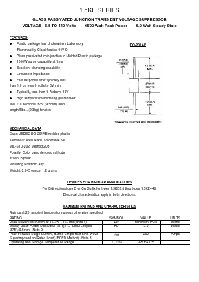 1.5KE11CA Datasheet PDF Transys Electronics