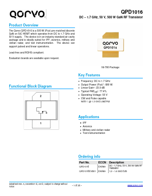 QPD1016 Datasheet PDF TriQuint Semiconductor