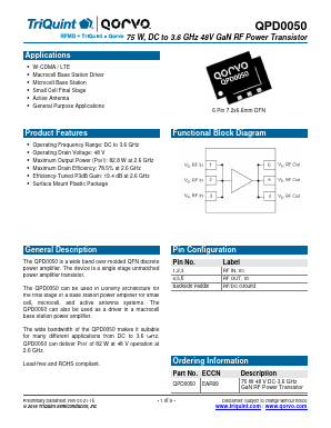 QPD0050 Datasheet PDF TriQuint Semiconductor