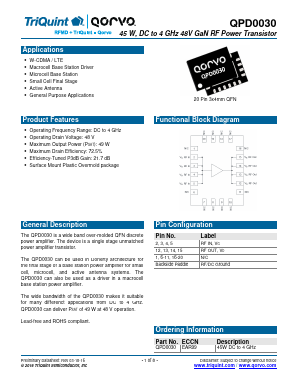 QPD0030 Datasheet PDF TriQuint Semiconductor