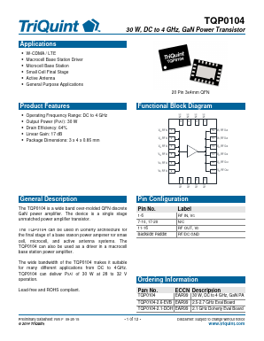 TQP0104 Datasheet PDF TriQuint Semiconductor