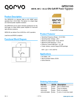 QPD2195PCB4B01 Datasheet PDF TriQuint Semiconductor