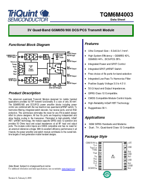 TQM6M4003 Datasheet PDF TriQuint Semiconductor
