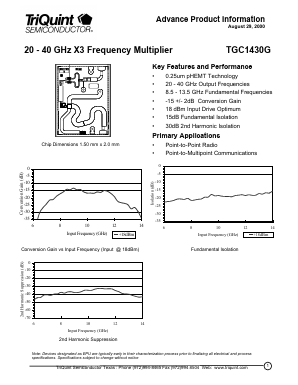 TGC1430G Datasheet PDF TriQuint Semiconductor