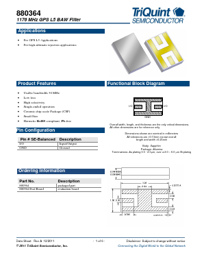 880364 Datasheet PDF TriQuint Semiconductor