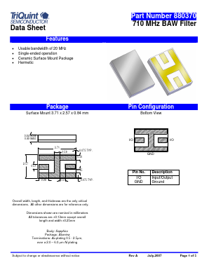 880370 Datasheet PDF TriQuint Semiconductor