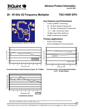 TGC1430F-EPU Datasheet PDF TriQuint Semiconductor