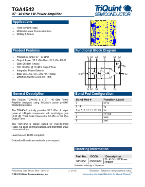 TGA4542 Datasheet PDF TriQuint Semiconductor