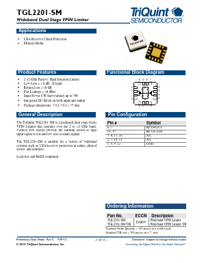 TGL2201-SMT/R Datasheet PDF TriQuint Semiconductor