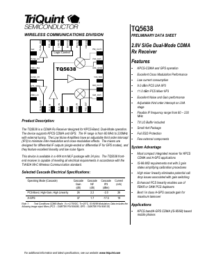 TQ5638 Datasheet PDF TriQuint Semiconductor
