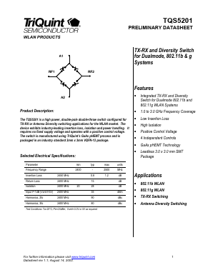 TQS5201 Datasheet PDF TriQuint Semiconductor
