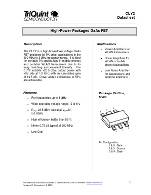 CY2 Datasheet PDF TriQuint Semiconductor