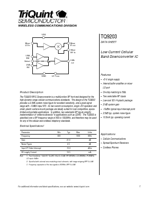 TQ9203 Datasheet PDF TriQuint Semiconductor