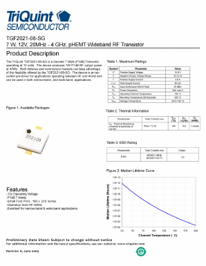 TGF2021-08-SG Datasheet PDF TriQuint Semiconductor