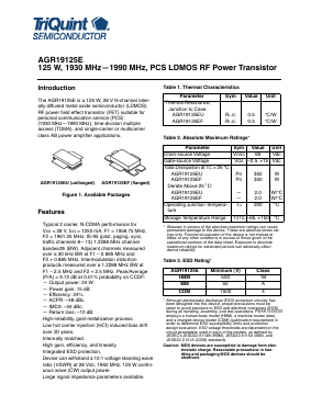 AGR19125E Datasheet PDF TriQuint Semiconductor
