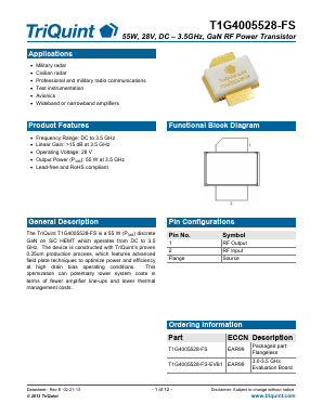 T1G4005528-FS-EVB1 Datasheet PDF TriQuint Semiconductor