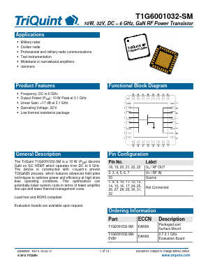 T1G6001032-SM Datasheet PDF TriQuint Semiconductor