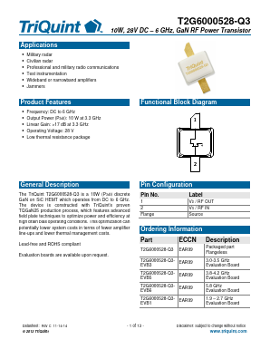 T2G6000528-Q3-EVB6 Datasheet PDF TriQuint Semiconductor