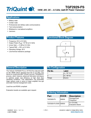 TGF2929-FS Datasheet PDF TriQuint Semiconductor