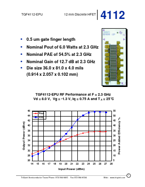 TGF4112-EPU Datasheet PDF TriQuint Semiconductor