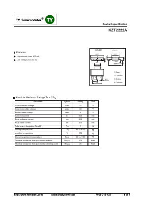 KZT2222A Datasheet PDF TY Semiconductor